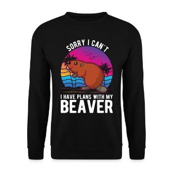 Cadeau Castor Beaver Dam Castor - Sweat-shirt Unisexe - noir - Devant - Alina (178cm) & Michal (187cm)
