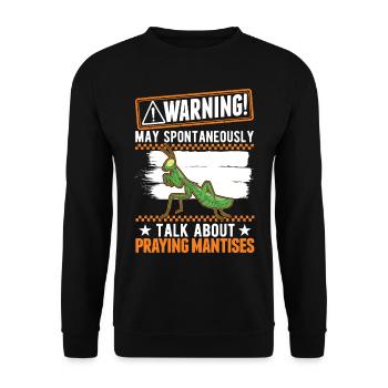 Gottesanbeterin Mantis Fangschrecke - Unisex Pullover - Schwarz - Vorne - Alina (178cm) & Michal (187cm)