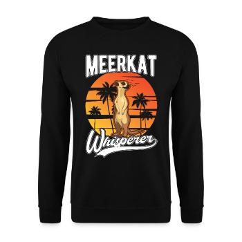Erdmännchen Flüsterer Meerkat Whisperer - Sweat-shirt Unisexe - noir - Devant - Alina (178cm) & Michal (187cm)