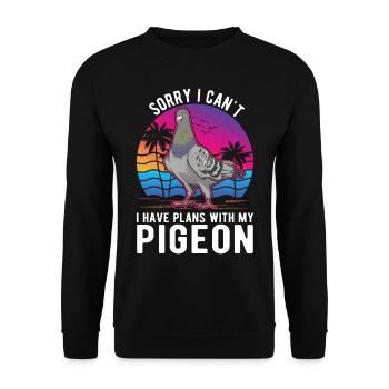 Pigeon Cadeau Pigeon Colombophile Élevage - Sweat-shirt Unisexe - noir - Devant - Alina (178cm) & Michal (187cm)