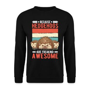 Parce que les hérissons sont effrayants Igel - Sweat-shirt Unisexe - noir - Devant - Alina (178cm) & Michal (187cm)