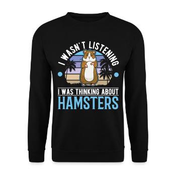 Hamster Geschenk Hamsterrad Goldhamster - Unisex Pullover - Schwarz - Vorne - Alina (178cm) & Michal (187cm)