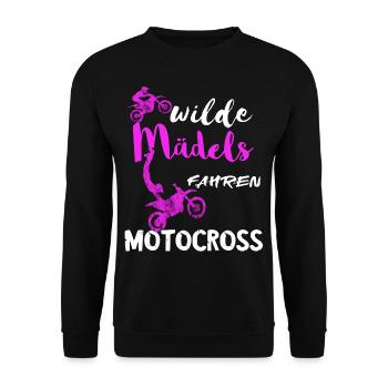 Motocross Bike Offroad Motorcycle Biker - Unisex Pullover - Schwarz - Vorne - Alina (178cm) & Michal (187cm)