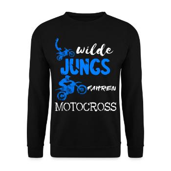 Motocross Bike Offroad Motorcycle Biker - Unisex Pullover - Schwarz - Vorne - Alina (178cm) & Michal (187cm)