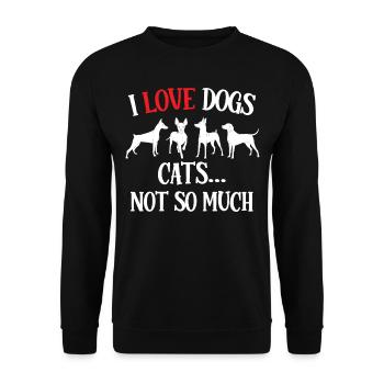 Ich Liebe Hunde Katzen Nicht So Sehr Welpe Hund - Unisex Pullover - Schwarz - Vorne - Alina (178cm) & Michal (187cm)