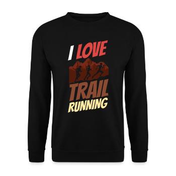 J’adore les courses de trail running trail running - Sweat-shirt Unisexe - noir - Devant - Alina (178cm) & Michal (187cm)