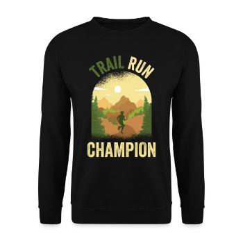 Trail Run Champion Runner Traillauf Running - Sweat-shirt Unisexe - noir - Devant - Alina (178cm) & Michal (187cm)