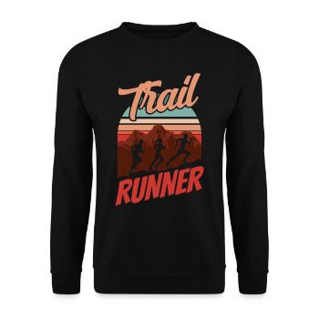 Trail Runner Running Trail Running Race - Unisex Sweatshirt - black - Front - Alina (178cm) & Michal (187cm)