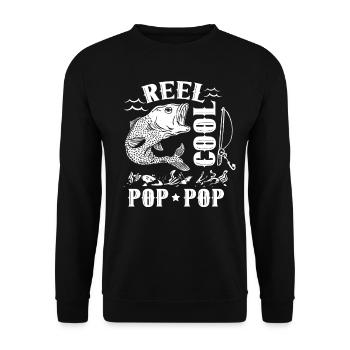Reel Cool Grand-père Pêche Pêcheur Pêcheur - Sweat-shirt Unisexe - noir - Devant - Alina (178cm) & Michal (187cm)