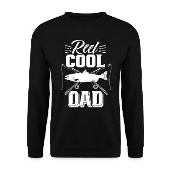 Reel Cool Papa Angler Fisherman Fishing Fishing - Unisex Sweatshirt - black - Front - Alina (178cm) & Michal (187cm)