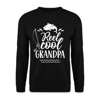 Reel Cool Grand-père Pêcheur Pêche Pêcheurs - Sweat-shirt Unisexe - noir - Devant - Alina (178cm) & Michal (187cm)
