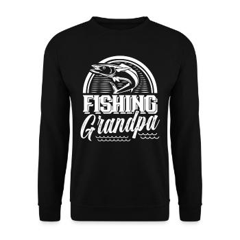 Fishing Grandpa Fishing Fishing Fisherman Angler - Unisex Sweatshirt - black - Front - Alina (178cm) & Michal (187cm)