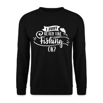 I like fishing Simple Very fisherman Fishing Fishing - Unisex Sweatshirt - black - Front - Alina (178cm) & Michal (187cm)