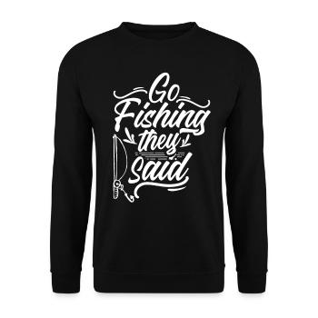 Go Fishing Said Fishing Fisherman Angler - Unisex Sweatshirt - black - Front - Alina (178cm) & Michal (187cm)