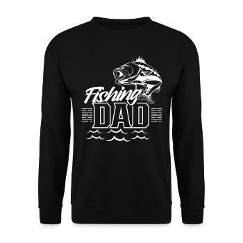 Fishing Papa Angel Fishing Fisherman Fisherman Angler - Unisex Sweatshirt - black - Front - Alina (178cm) & Michal (187cm)