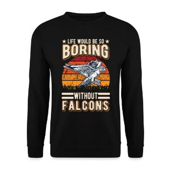 Falconer Cadeau Fauconnerner Fauconnernière - Sweat-shirt Unisexe - noir - Devant - Alina (178cm) & Michal (187cm)