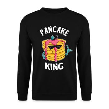 Pancake Pfannenkuchen Süßes Frühstück Essen - Unisex Pullover - Schwarz - Vorne - Alina (178cm) & Michal (187cm)