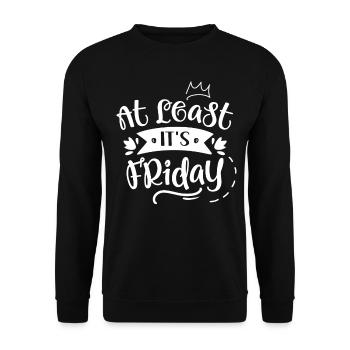 Au moins c’est vendredi enfin sarcastique - Sweat-shirt Unisexe - noir - Devant - Alina (178cm) & Michal (187cm)