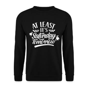 Au moins demain samedi vendredi, c’est enfin - Sweat-shirt Unisexe - noir - Devant - Alina (178cm) & Michal (187cm)