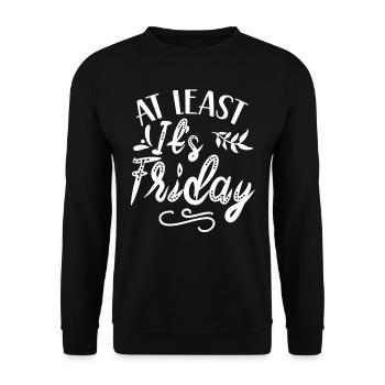 Au moins c’est vendredi enfin sarcastique - Sweat-shirt Unisexe - noir - Devant - Alina (178cm) & Michal (187cm)