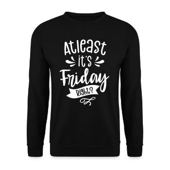 Au moins c’est vendredi enfin sarcastique - Sweat-shirt Unisexe - noir - Devant - Alina (178cm) & Michal (187cm)