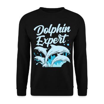 Dolphin Expert Dolphins Dolphins Dolphin Lovers - Unisex Sweatshirt - black - Front - Alina (178cm) & Michal (187cm)