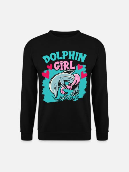 Dolphin Girl Dolphin Lover Dauphins Dauphins - Sweat-shirt Unisexe - noir