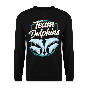 Team Dolphin Dolphins Dolphin Lover Dolphin - Unisex Sweatshirt - black - Front - Alina (178cm) & Michal (187cm)