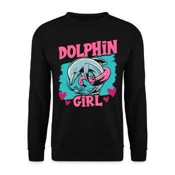 Dolphin Girls Dolphin Dolphins Dolphin Lovers - Unisex Sweatshirt - black - Front - Alina (178cm) & Michal (187cm)
