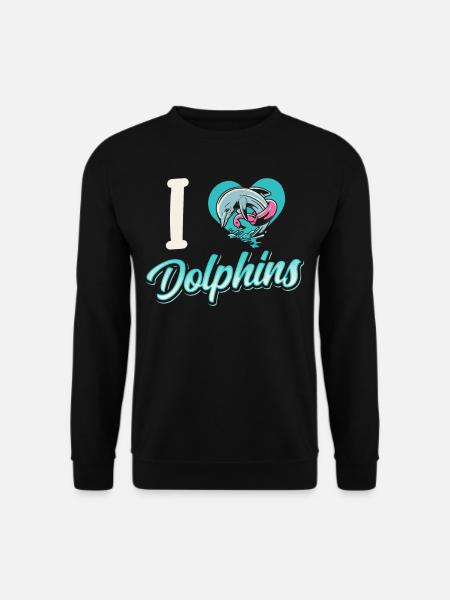 Ich Liebe Delfine Delphin Delphine Delfin - Unisex Pullover - Schwarz