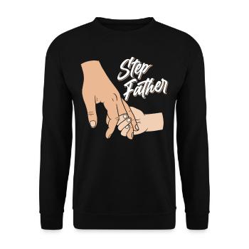 Stiefvater Stepdad Vatertag Stiefpapa - Unisex Pullover - Schwarz - Vorne - Alina (178cm) & Michal (187cm)