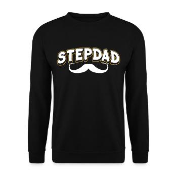 Stiefvater Stepdad Stiefpapa Vatertag - Unisex Pullover - Schwarz - Vorne - Alina (178cm) & Michal (187cm)