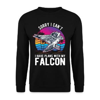 Falconer Cadeau Fauconnerner Fauconnernière - Sweat-shirt Unisexe - noir - Devant - Alina (178cm) & Michal (187cm)