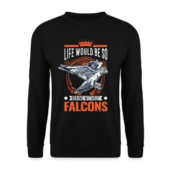 Falconer Cadeau Fauconnerner Fauconnernière - Sweat-shirt Unisexe - noir - Devant - Alina (178cm) & Michal (187cm)