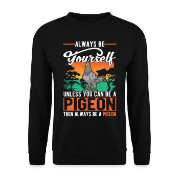 Pigeon Gift Pigeon Fancier Carrier Pigeon - Unisex Sweatshirt - black - Front - Alina (178cm) & Michal (187cm)
