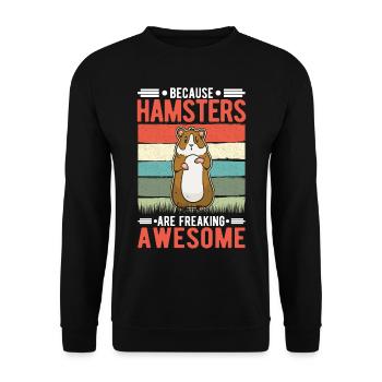 Hamster Cadeau Nain Hamster Golden Hamster - Sweat-shirt Unisexe - noir - Devant - Alina (178cm) & Michal (187cm)