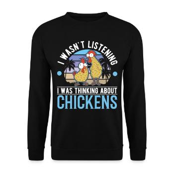 Chicken Chicken Breeding Chicken Farmer - Unisex Sweatshirt - black - Front - Alina (178cm) & Michal (187cm)