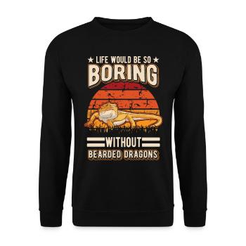 Bearded Dragon Pogona Gift - Unisex Sweatshirt - black - Front - Alina (178cm) & Michal (187cm)
