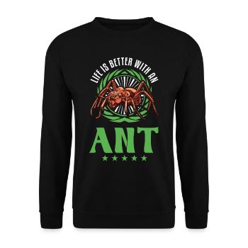 La vie est meilleure avec une fourmi de ferme de fourmis - Sweat-shirt Unisexe - noir - Devant - Alina (178cm) & Michal (187cm)