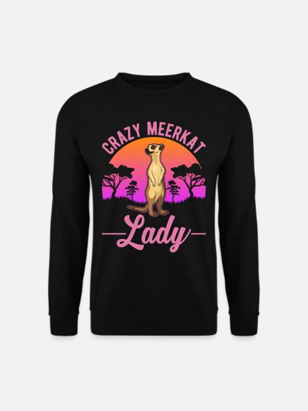 Dame suricate folle Erdmännchen - Sweat-shirt Unisexe - noir