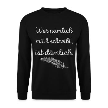 Grammatik Englischlehrer Englisch Sprache Lernen - Unisex Pullover - Schwarz - Vorne - Alina (178cm) & Michal (187cm)