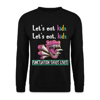 Grammatik Englischlehrer Englisch Sprache Lernen - Unisex Pullover - Schwarz - Vorne - Alina (178cm) & Michal (187cm)