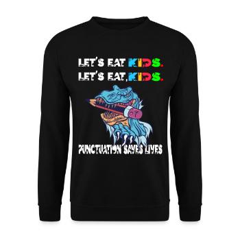 Grammatik Englischlehrer Englisch Sprache Lernen - Unisex Pullover - Schwarz - Vorne - Alina (178cm) & Michal (187cm)