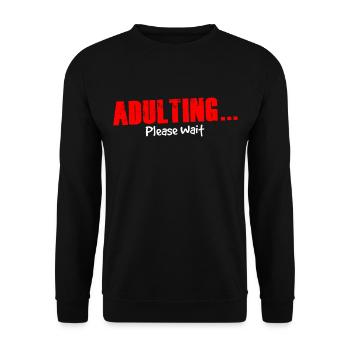 Growing up please wait puberty birthday - Unisex Sweatshirt - black - Front - Alina (178cm) & Michal (187cm)