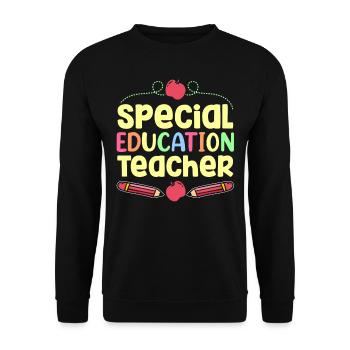 Teacher of Special Education Profession Special Education - Unisex Sweatshirt - black - Front - Alina (178cm) & Michal (187cm)