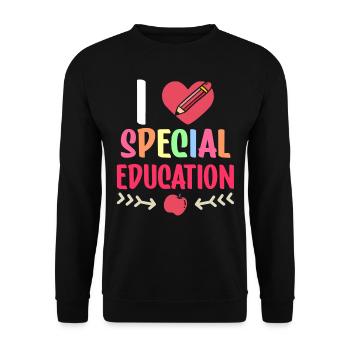 I love special education special education teachers - Unisex Sweatshirt - black - Front - Alina (178cm) & Michal (187cm)