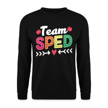 Team Sonderpädagogik Beruf Sonderpädagoge Lehrer - Unisex Pullover - Schwarz - Vorne - Alina (178cm) & Michal (187cm)