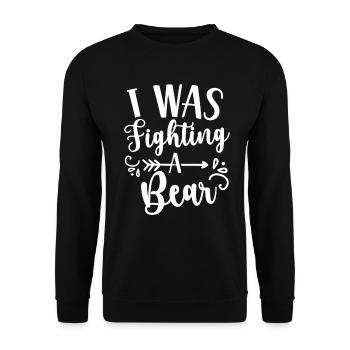 Ich Habe Mit Einem Bären Gekämpft Erholung Patient - Unisex Pullover - Schwarz - Vorne - Alina (178cm) & Michal (187cm)