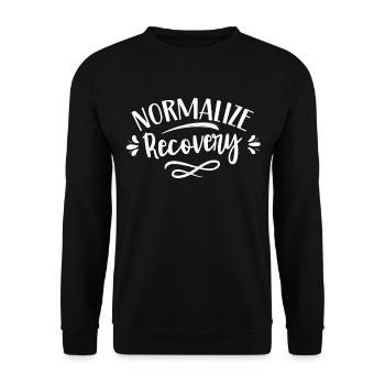 Erholung Normalisieren Erholen Überlebender - Unisex Pullover - Schwarz - Vorne - Alina (178cm) & Michal (187cm)