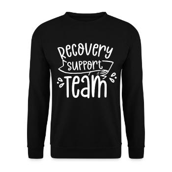Team Zur Unterstützung Der Genesung Erholung - Unisex Pullover - Schwarz - Vorne - Alina (178cm) & Michal (187cm)